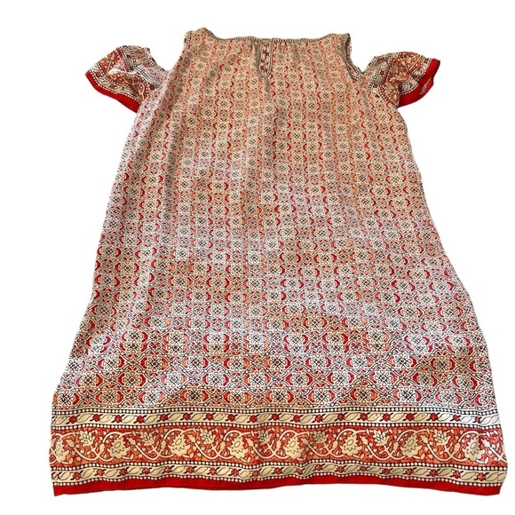 Max Studio women's size small cream and orange pick a boo shoulder dress - Picture 2 of 4